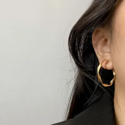 50 pares de pendientes de aro con clip, pendientes de moda de alta gama sin perforación, joyería para la oreja de estilo europeo a la moda