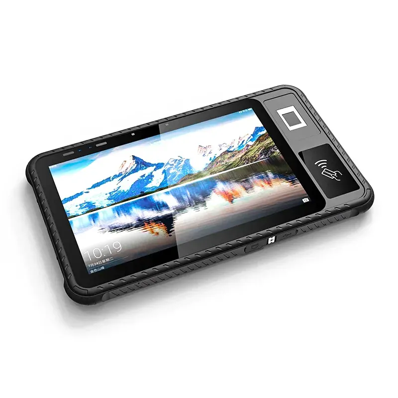 HiDON billig fabrik 10-tums MTK8788 vattentät robust surfplatta PC Android 11, fingeravtryck, NFC, 8000mAh, streckkodsläsare, UHF RFID, RJ45