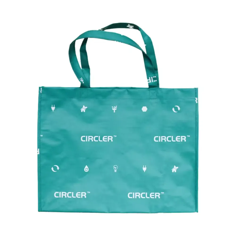 Saco de compras reutilizável de pp reciclado RPP personalizado, saco de tote ecológico, tecido tecido GRS4.0, moda para homens e raparigas