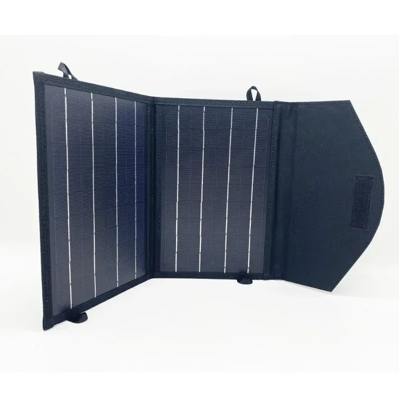 Liten flexibel bärbar vikbar solcellsladdare, solenergipaket solpanel