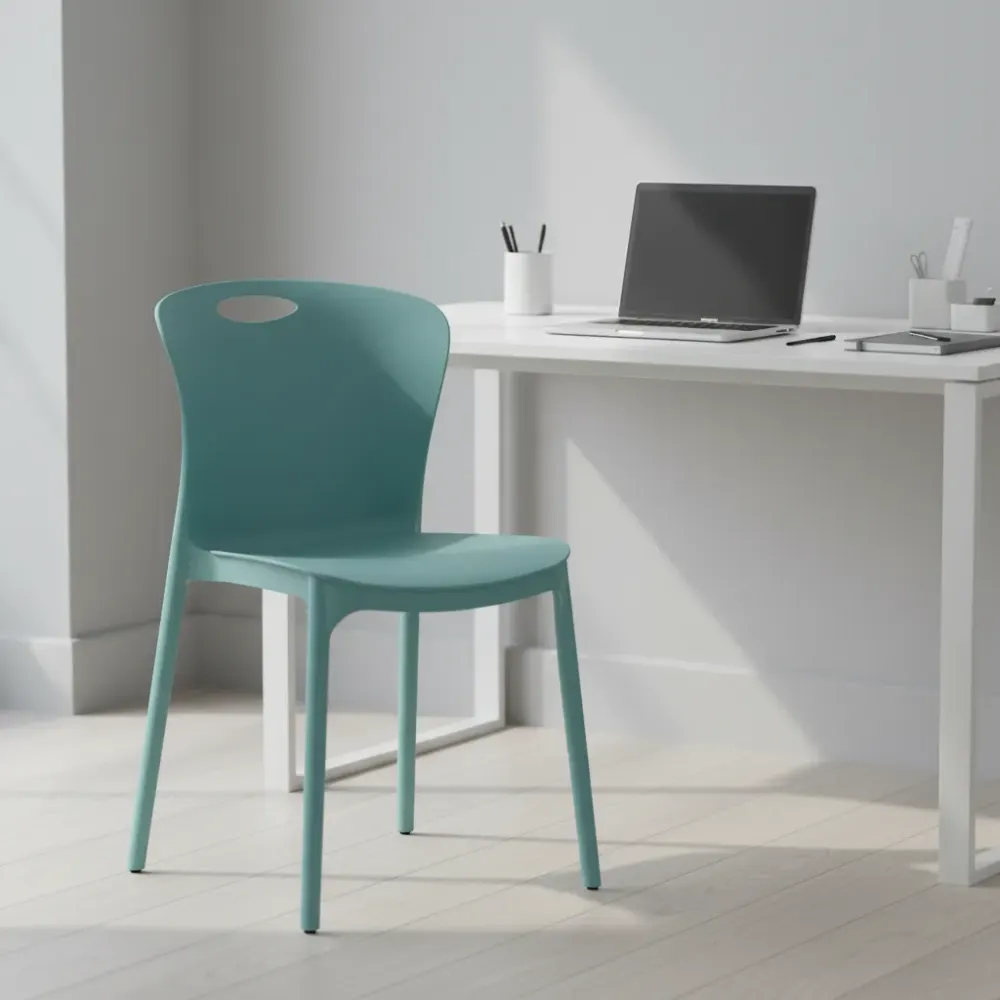 Cadeiras de jantar de plástico de alta qualidade da EaseNeat, estilo minimalista, empilháveis, antiderrapantes, para restaurante, sala de estar, centro comercial e espaços interiores