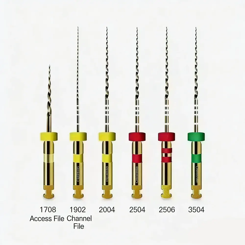 Ficheiros Ni-Ti com ponta guiada flexível ISO, ativados por calor e pré-dobráveis, norma nacional M3, conjunto de ficheiros de canal radicular oral profundo, 6 unidades