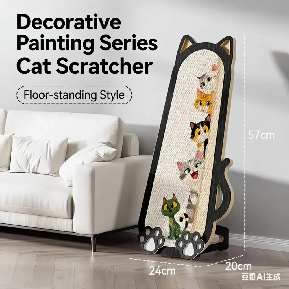 Rascador para gatos Espejo Mágico – Duradero rascador de sisal para pared o de pie, protector antiarañazos para sofás