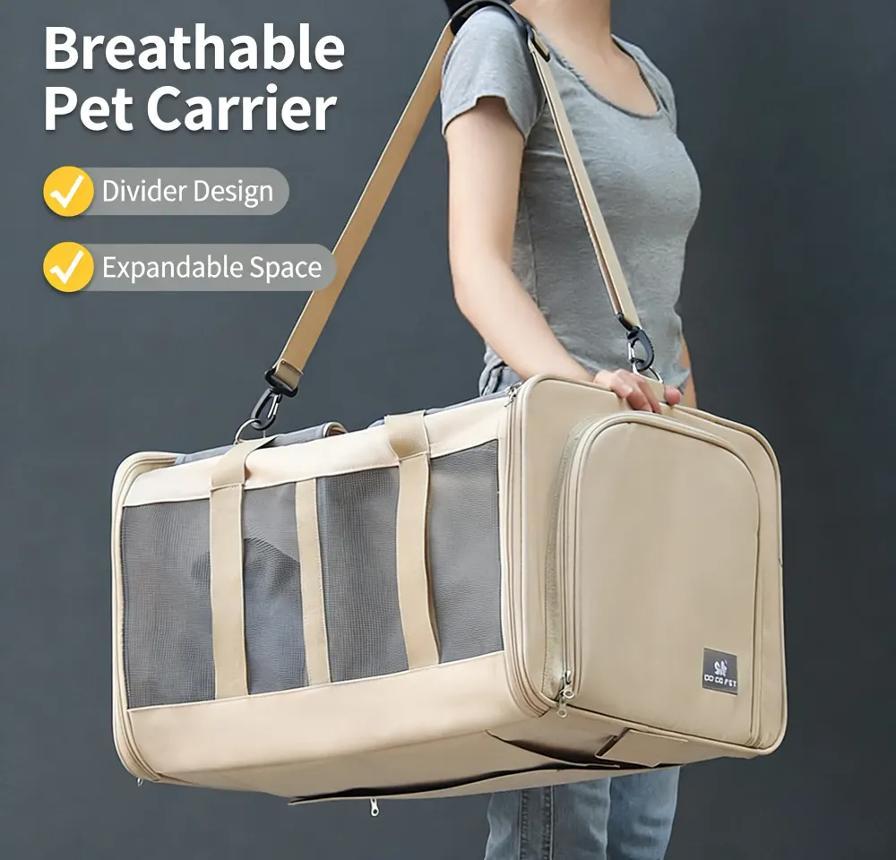 Transportador Expandível para Animais com Dois Compartimentos