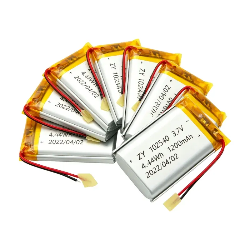 Batería de polímero de litio ZonYou al por mayor de 3,7 V y 1200 mAh con una vida útil de 500 ciclos, modelo 102540, para herramientas eléctricas y ventiladores de electrónica de consumo.