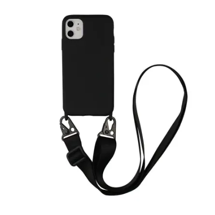 Enkel enfärgad bärbar telefonfodral med crossbody axelrem lanyard