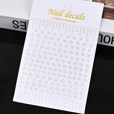 Autocolantes para unhas com estrelas e luas, hot selling, com padrões de estrelas, luas, asas e penas, autocolantes para arte de unhas autoadesivos com adesivo na parte de trás
