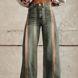 Calças de Pernas Largas Anti-Jeans Finas, Calças de Sino 3D Tendência, Venda Quente para Mulheres no Outono e Inverno, Venda por Atacado do Fabricante