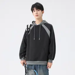 Sudadera con capucha para hombre de otoño, informal, suelta, de manga larga