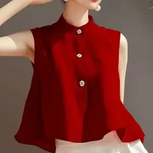 Top de camisa de manga curta, sólido, solto, elegante e versátil, moderno
