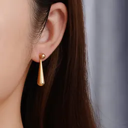 Pendientes de Gota de Agua Chapados en Titanio de 18K