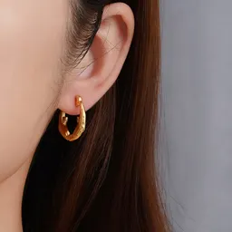 Pendientes de Acero de Titanio para Mujer, Resistentes a la Decoloración, Versátiles, de Alta Gama, Adornos Exagerados