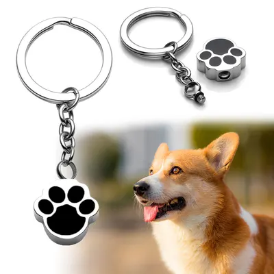 犬の足跡の灰のキーホルダーペンダントネックレス香水エッセンシャルオイルボトル
