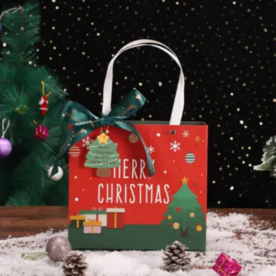 Saco de presente de Natal, bolsa de mão, saco de papel para embalar caixa de maçã na véspera de Natal, saco de presente de Natal para doces de crianças, meia de Natal