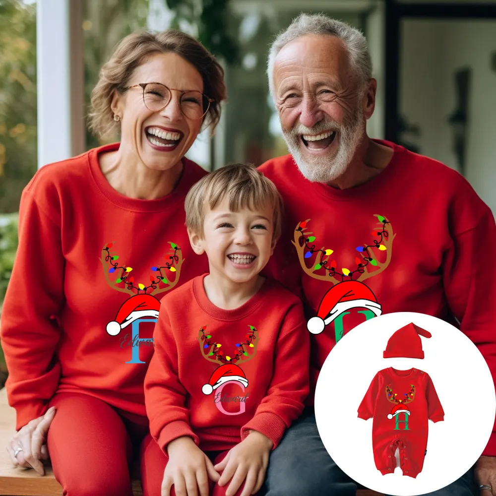 Conjunto de moletom de outono para famílias de três ou quatro pessoas, mãe e filha, mãe e filho, novo de 2024, moderno, premium para fotos familiares