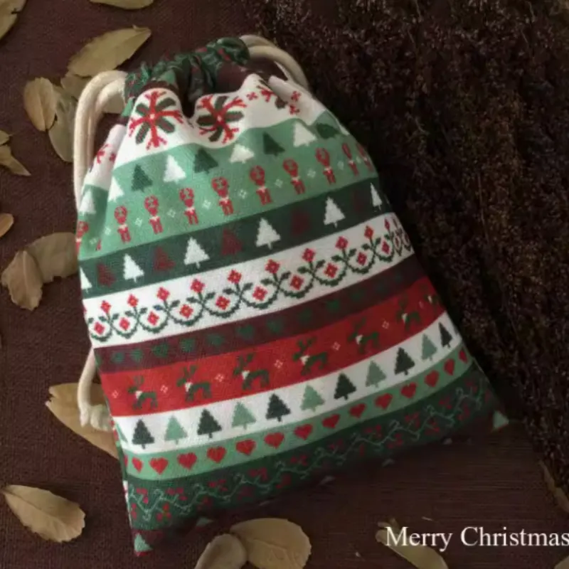totu Decoración navideña, bolsa de regalo de Navidad, bolsa de tela, bolsa de regalo de Navidad personalizada, impresión de logotipo