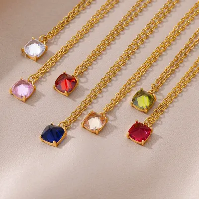 Colier simplu pentru femei, design nișat, zircon colorat micro-încrustat, lanț clavicular versatil, bijuterii personalizate