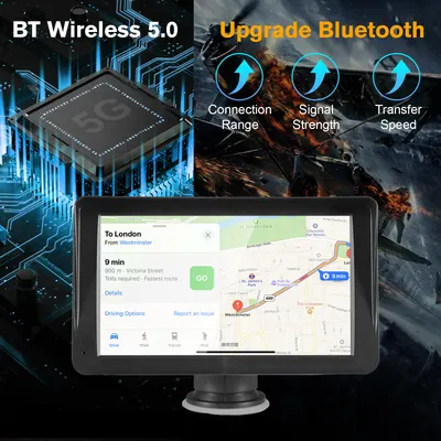 Autoestéreo portátil de 7 polegadas para carro, com suporte a CarPlay sem fios e Android Auto