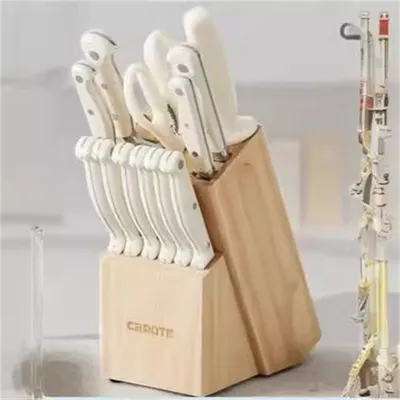 Chef Knife Wooden Block Knife Set Fourteen Pieces Stainless Steel
