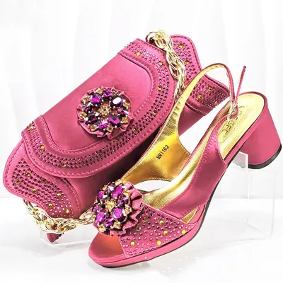 Sandalias de Piel Lisa con Punta Puntiaguda y Purpurina para Fiesta de Noche, con Banda Elástica, Juego de Bolso Brillante de Diamantes