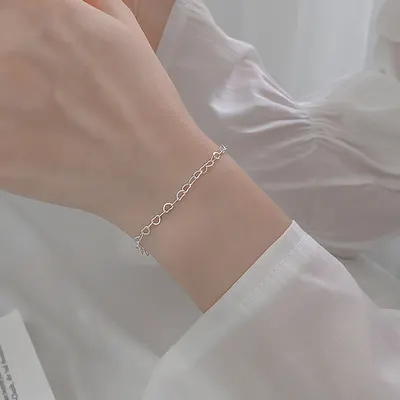 Silver hjärtarmband enkel elegant design smycke för händer