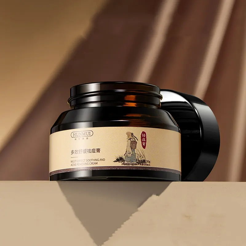 Creme calmante para acne com extrato de planta herbal