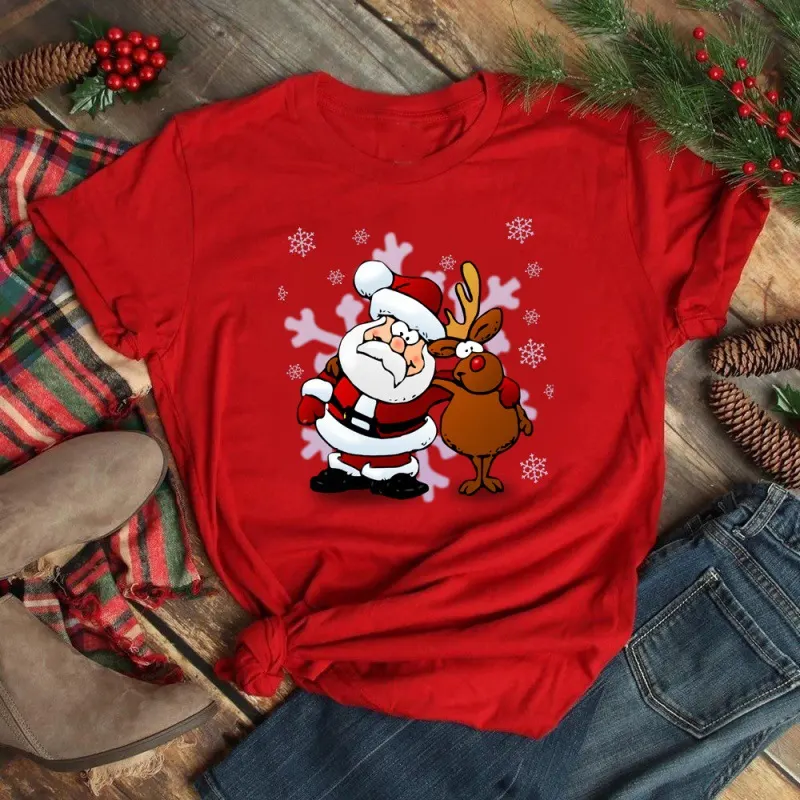 ファッション メリークリスマス セイント Tシャツ