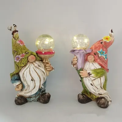 Alv Tomte Med Lampa Ornament Harts