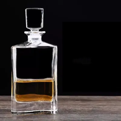 Garrafa de cristal para vinho, garrafa de licor ocidental de vidro, garrafa de vinho tinto, garrafa de licor branco, garrafa vazia de uísque, jarra de vinho, garrafa de armazenamento decorativa, decanter