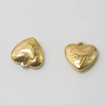 Pingente de aço inoxidável eletrodepositado com ouro real 18K, resistente à cor