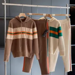 Conjunto de veludo de marta falsa desportivo e casual elegante