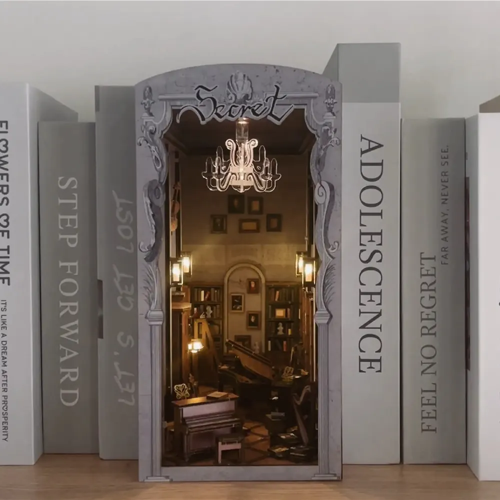 Montagem de Estante de Livros DIY com Piano Secreto Artesanal