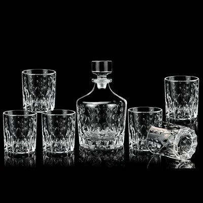 Whiskey Sprituppsättning 1 Kastrull 6 Koppar Vodka Glasuppsättning