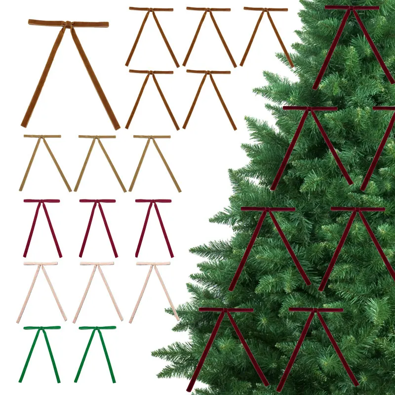 12 peças de enfeites suspensos com fio para decoração de árvore de Natal, acessórios de fitas para festivais, pingentes decorativos