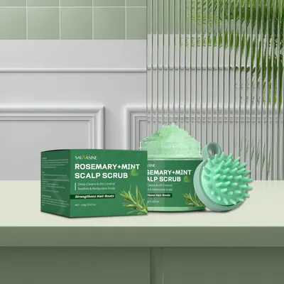 Rosmarin Mynta Hårbotten Scrub Schampo med Massagekam