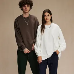 385g Herr Långärmad T-shirt Oversize Trendigt Märke Rund Hals Herr Långärmad Topp
