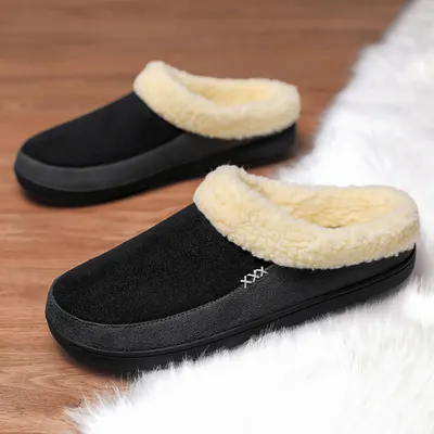 Chinelos de algodão para homem, inverno, tamanho grande 4647, interior, quentes, novo 2024, antiderrapantes, com veludo extra, sapatos de algodão felpudos para exterior