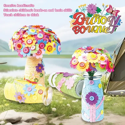 Buquê de botão de flor, buquê de ilustração DIY