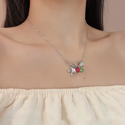Colar de cruz com zircónia colorida de dopamina, colar de clavícula com design exclusivo de princesa, estilo luxuoso e delicado, colar de gargantilha feminino