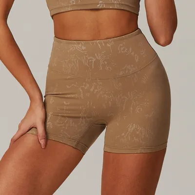 Shorts de ioga casuais justos com hot stamping da Zechuang, para mulheres, cintura alta, sensação de pele nua, calças de fitness, shorts desportivos de secagem rápida para corrida, modelo 9140