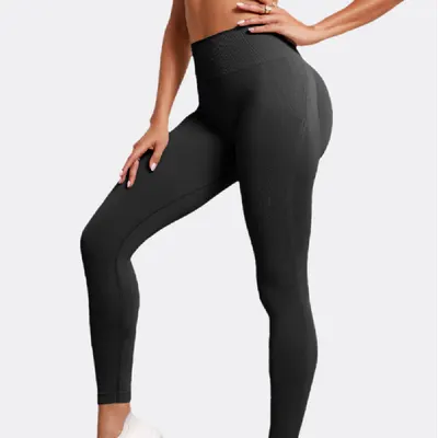Sömlös Högmidjad Rumplyftande Tight Yogabyxor Dam Snabbtorkande Högelastisk Fitnessbyxa Yttreplagg Löpning Fitness Sport Crop-byxor