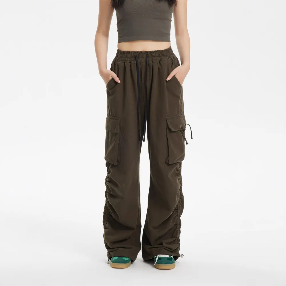 New Ruched Leg Workwear Pants / Slimming Hot Girl Casual Pants to Cover Fat Dad Pants Spring/Summer Unisex