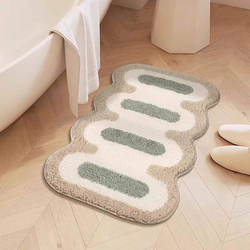 シンプル インスタ風 フェイクカシミアラグ エントランスマット バスルーム 吸水性フットマット エントランス 寝室ドアマット