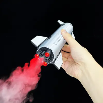 Modelo Hardcore SpaceX Starship NIKOLATOY, 1:200 com Efeito de Chama de Exaustão