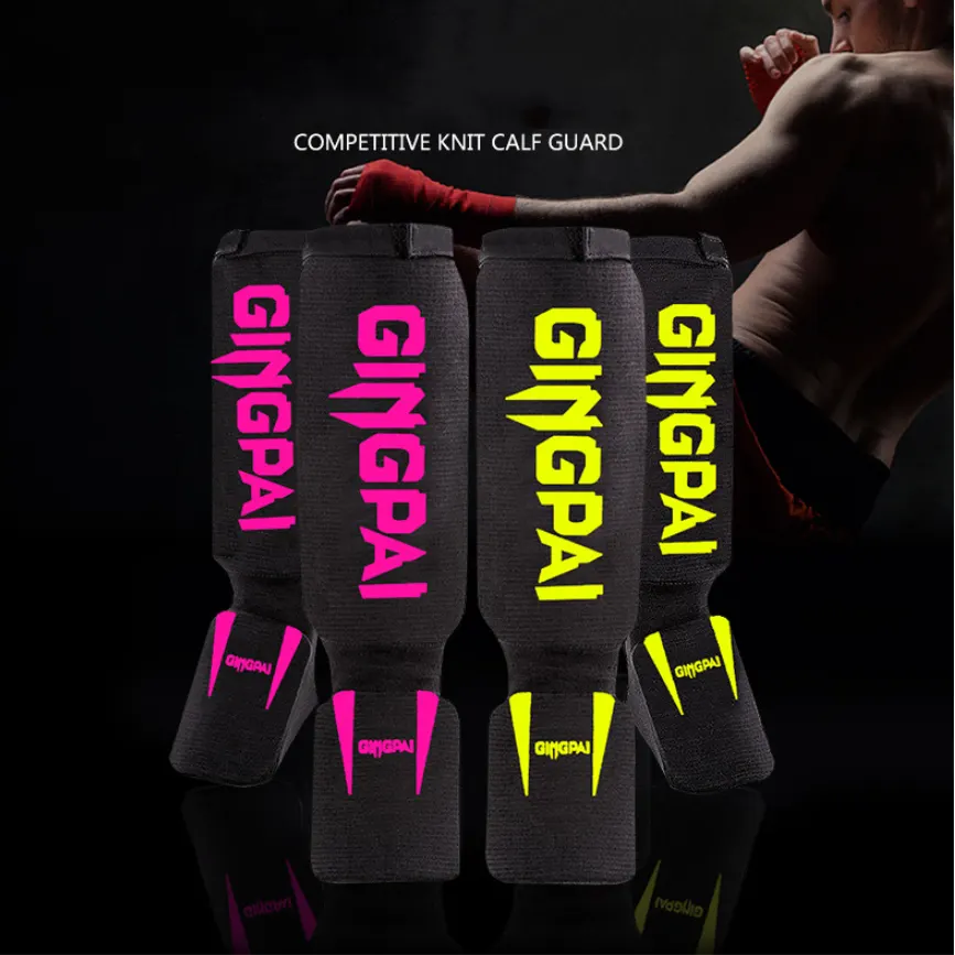 Protetores de perna de malha Venom da Jingpai, caneleiras, protetores de perna de combate de boxe Sanda, protetores de pé e canela para homens e mulheres tailandeses, equipamento de proteção de panturrilha