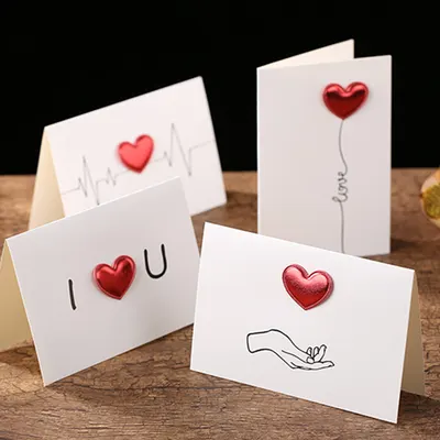 Cartão de saudade do Dia dos Namorados 520, cartão manual de Ação de Graças, pequeno cartão impresso com bênçãos, agradecimento e mensagem de amor, com envelope