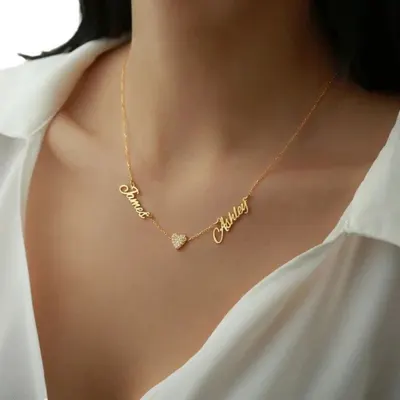 Colar com nome personalizado novo, aço inoxidável, corrente de clavícula para mulheres, pingente de letra personalizado, venda direta