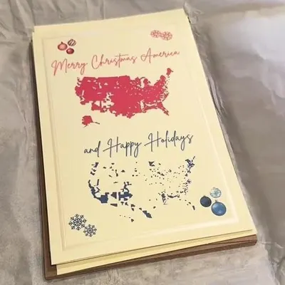 2024 Merry Christmas America Card2024圣诞快乐美国卡