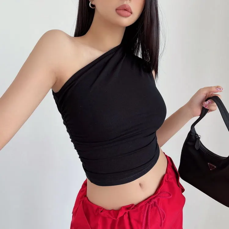 Top de decote ombro a ombro sem mangas para mulher, para combinar por dentro