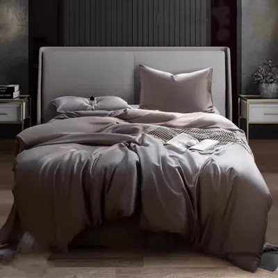 Conjunto de cama de verão: edredom refrescante de seda gelada e lençol ajustável